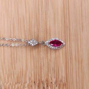 NWT Ryze Rose Crystal White Frost Cubic Zirconia .925 Sterling Silver Necklace